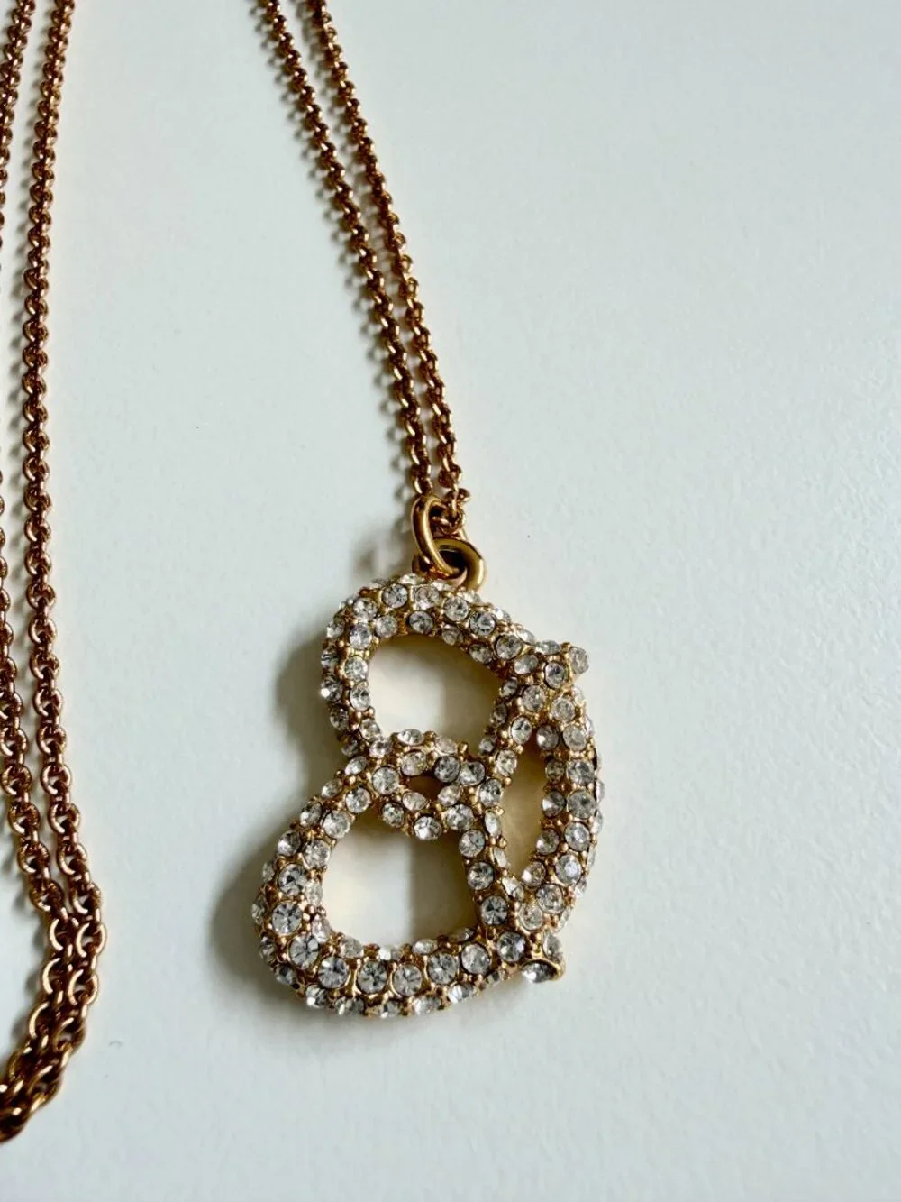 kate spade New York pave rhinestone pretzel necklace
